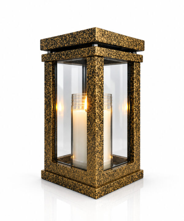 złoty znicz żywiczny lampion classico