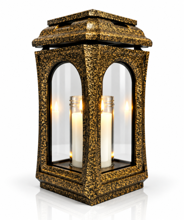 złoty znicz żywiczny lampion neo