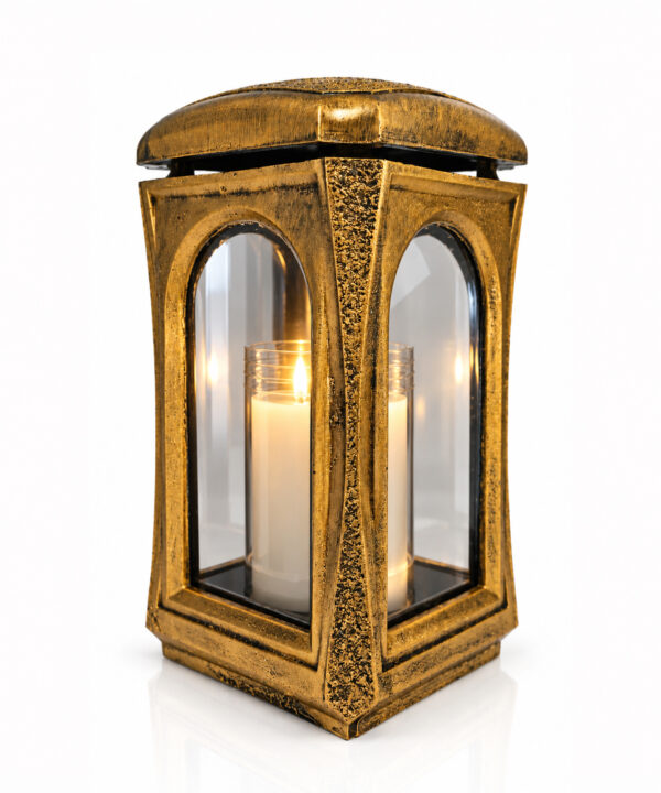 Home złoty znicz żywiczny lampion retro